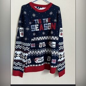 Miller Lite Beer Tis The Season Men’s Ugly Christmas CrewNeck Sweater Size XL